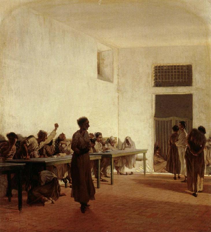 Telemaco signorini Department for Violent Female Mental Patients at San Bonifacio in Florence oil painting picture